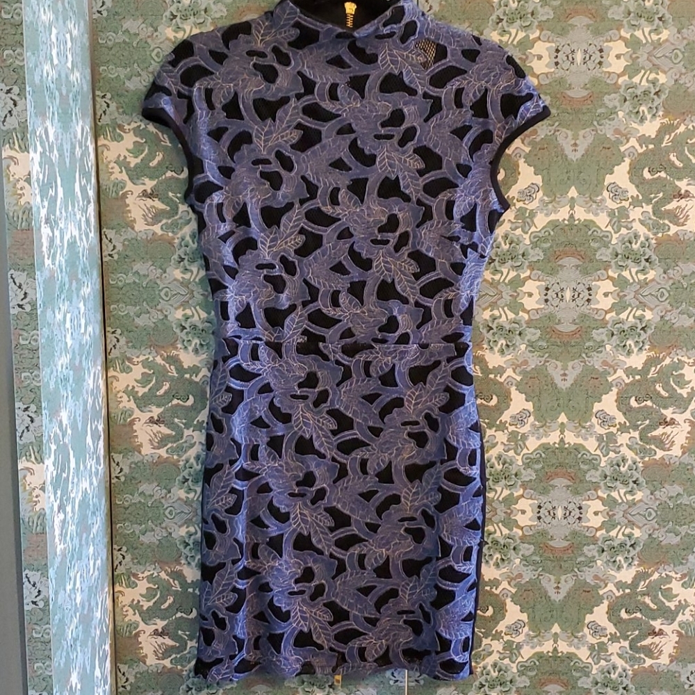 *NEW*Denim lace front mini dress
